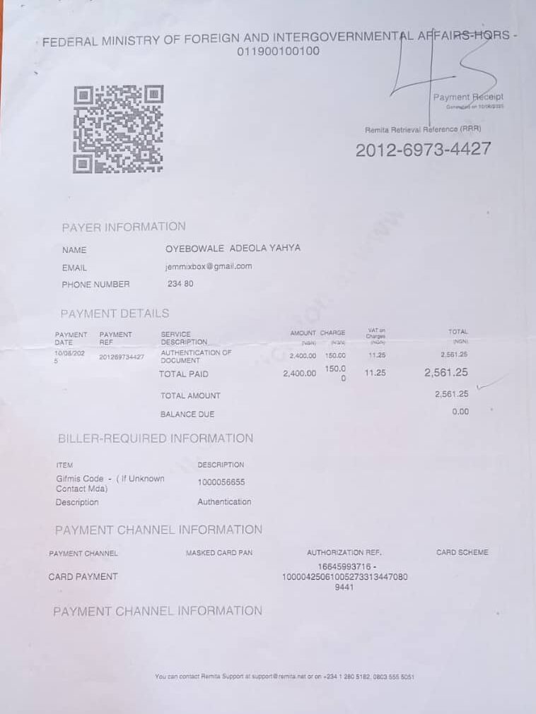 Sample of Remita Retrieval Reference